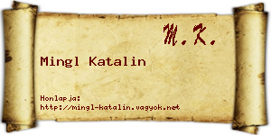 Mingl Katalin névjegykártya